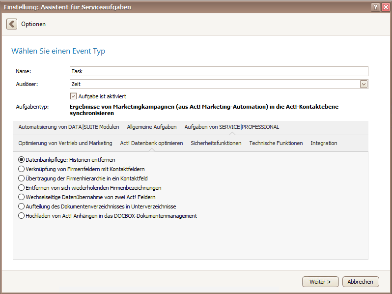 datenbank historie