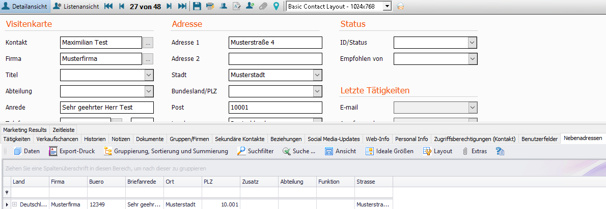 how to nebenadressen importieren