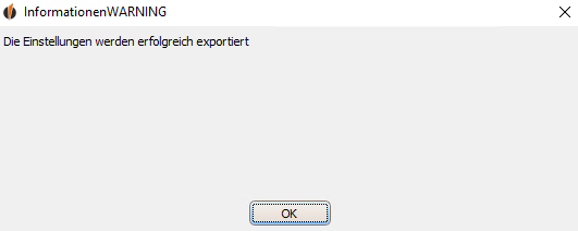 export einstellungen