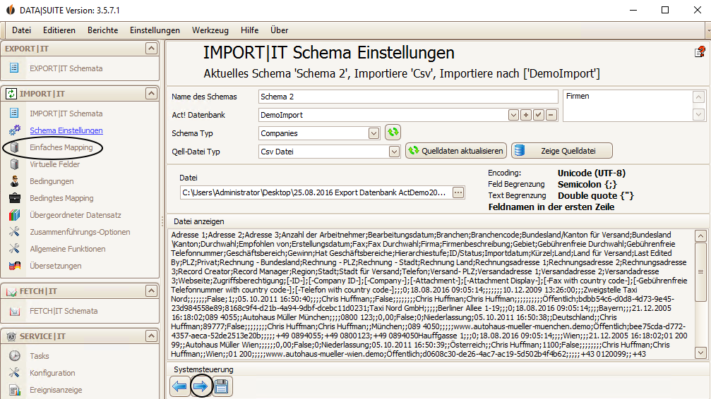 import schema firmen neu
