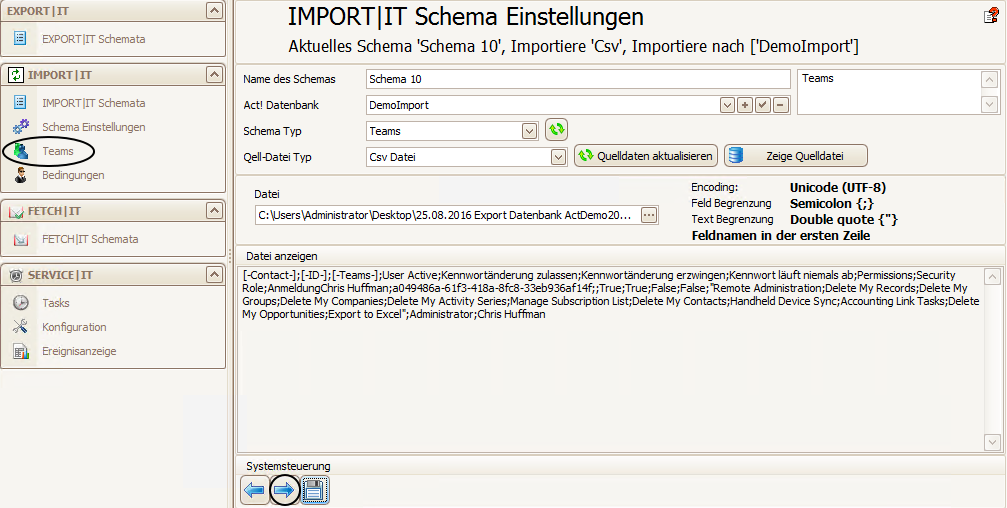 import schema teams 2