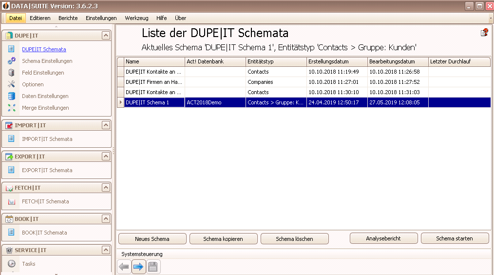 schema bearbeiten, kopieren oder löschen