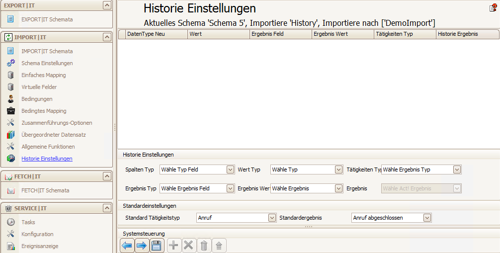 historie einstellungen &nbsp;neu