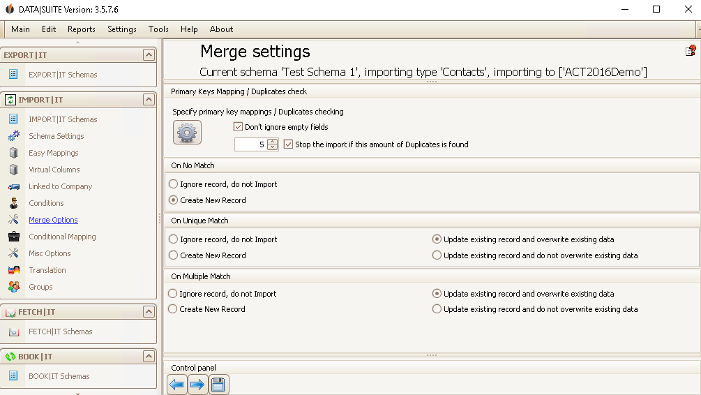 merge options