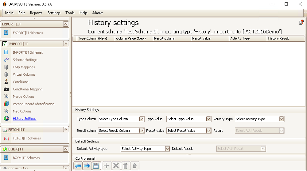 history settings