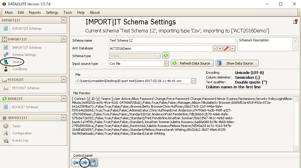 how to import teams