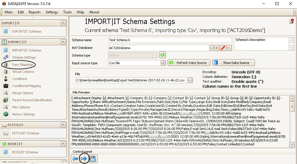 how to import histories