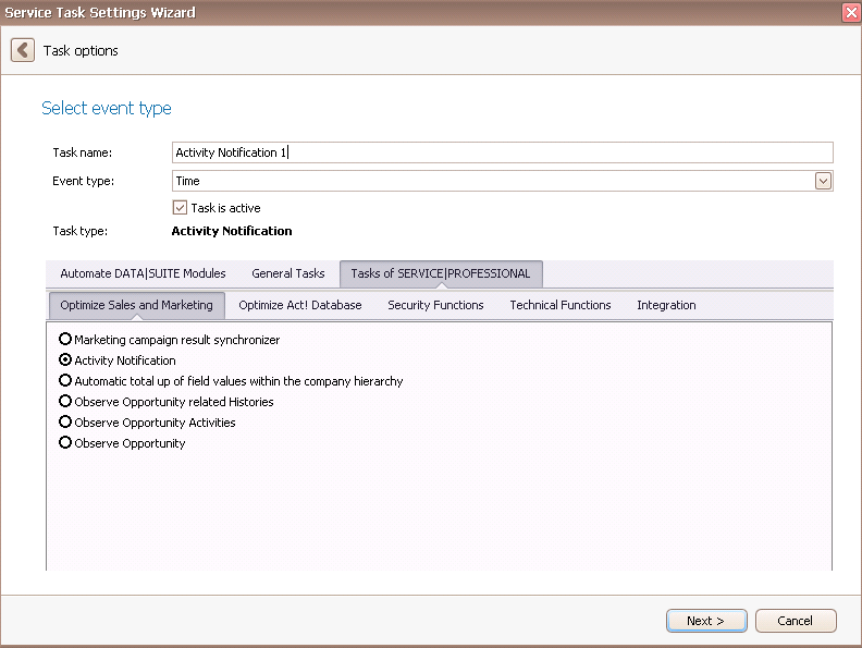 serviceit activity notification