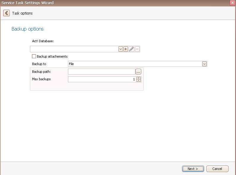 serviceit backup act database 2