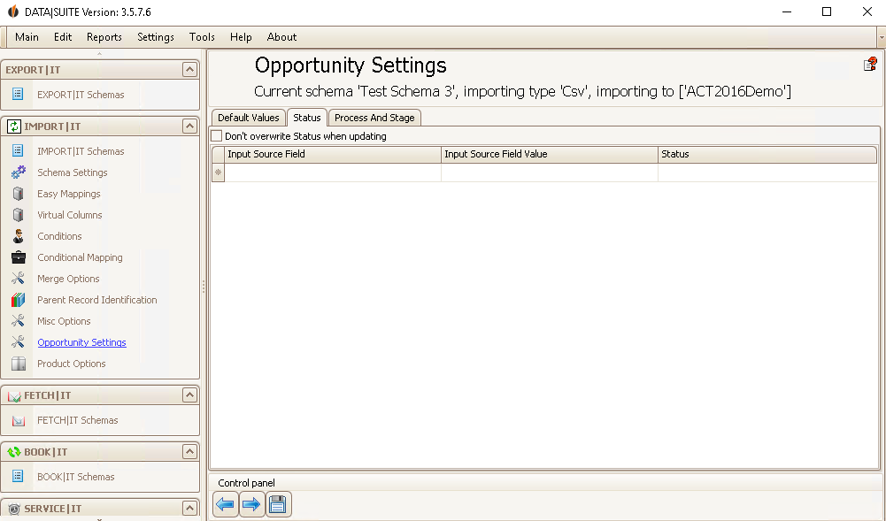 opportunity settings 2