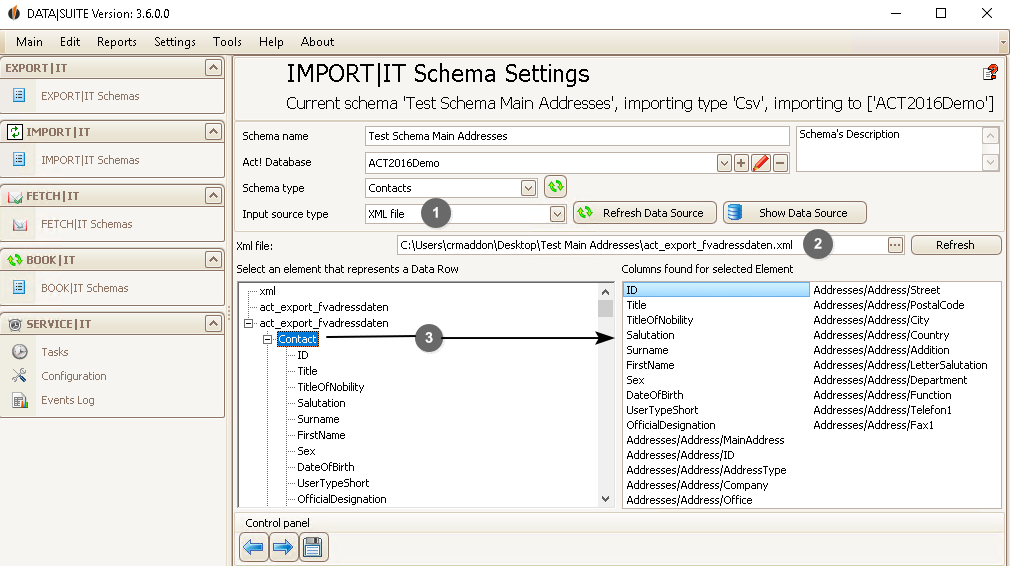 how to import main addresses new