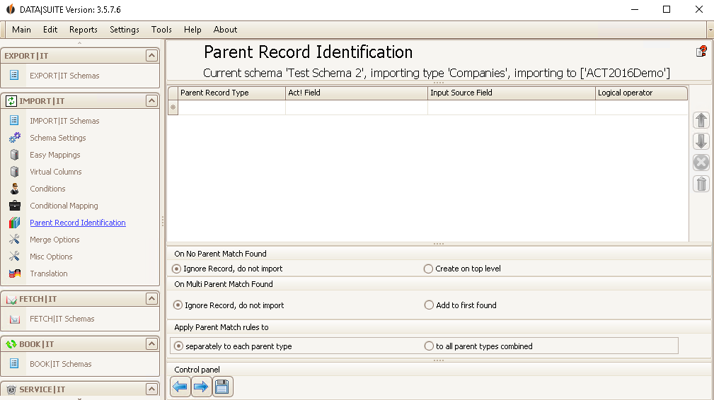 parent record identification