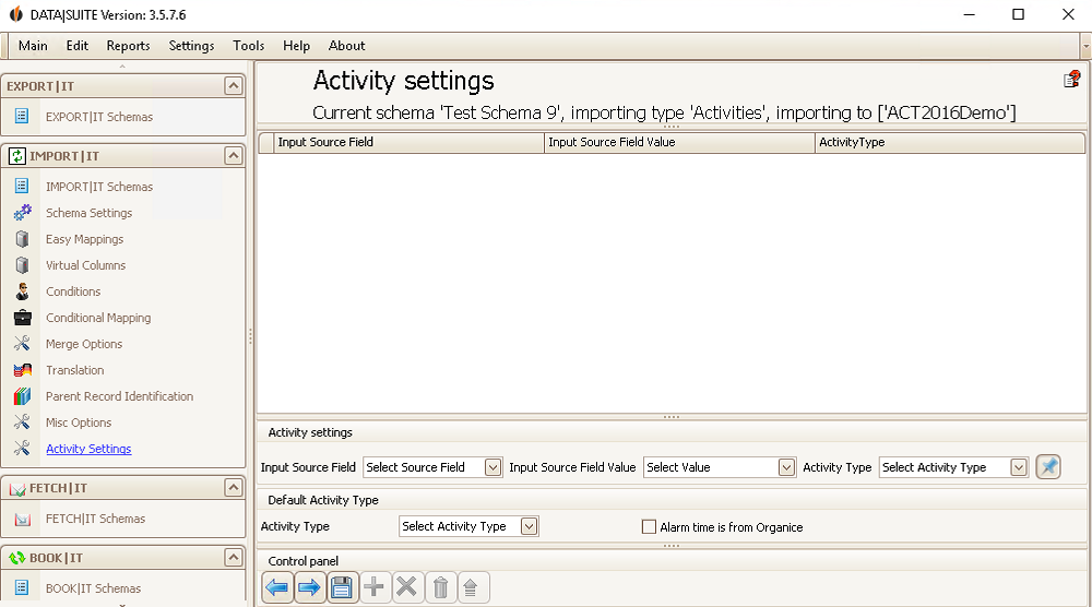 activity settings