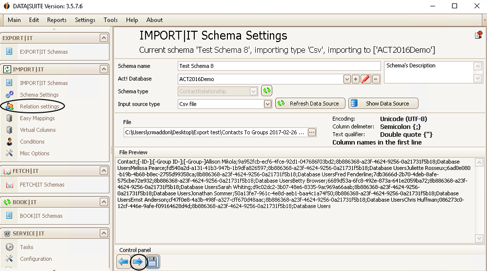 how to import contact relationship