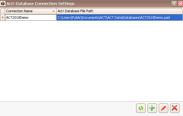settings act database connection