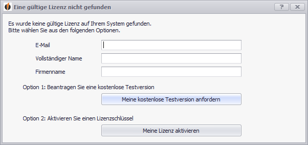 Eine gültige Lizenz nicht gefunden