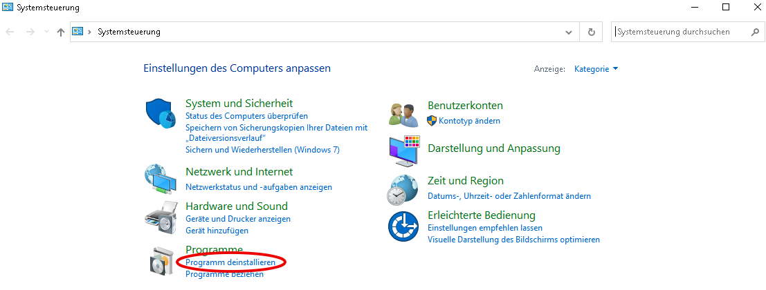 Systemsteuerung 2