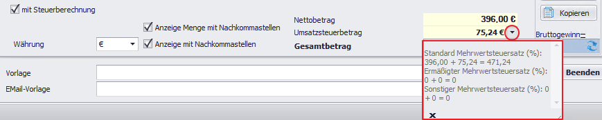 neuen beleg erstellen 167