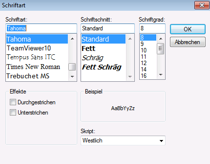 filter layout einstellungen