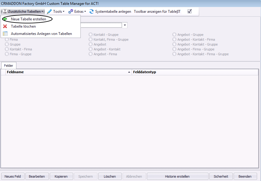 tableit neue tabelle