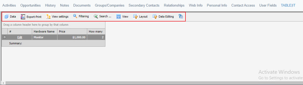 tool bar web 7
